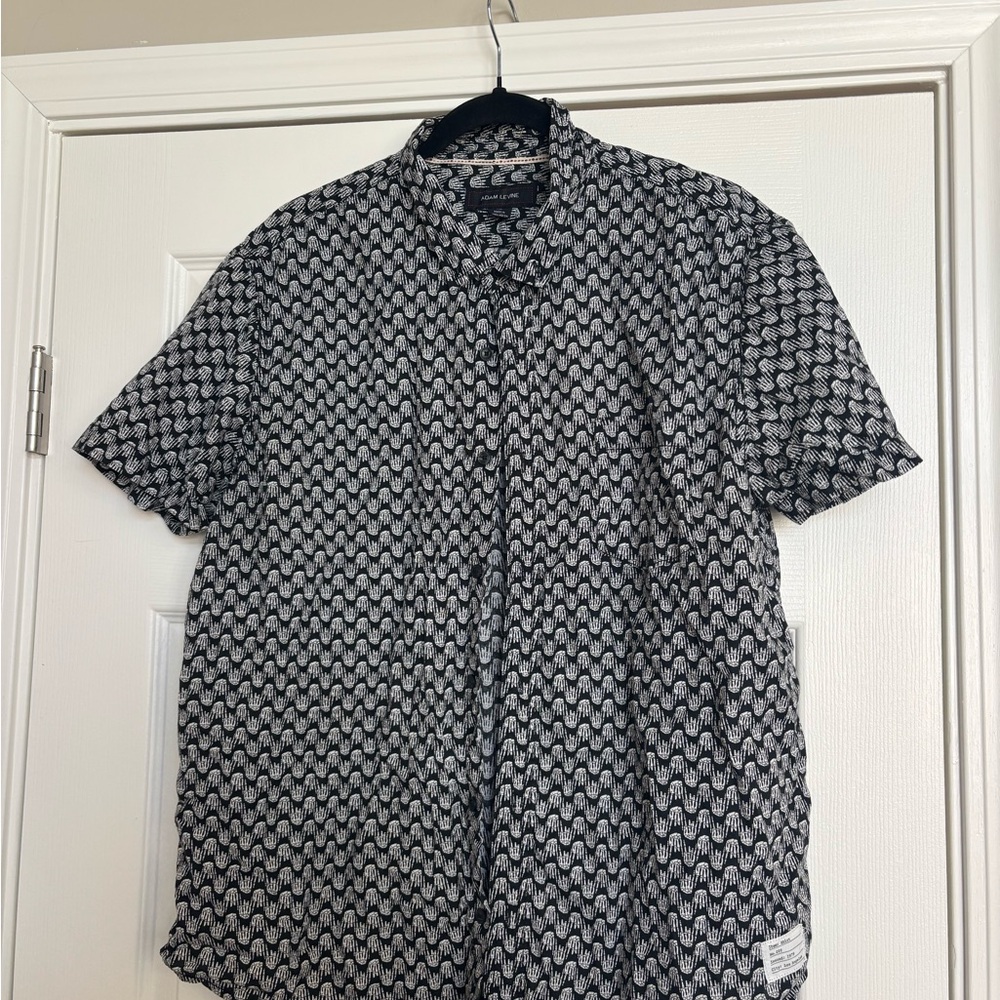 Adam Levine  Black and White Skeleton Patterned Shirt